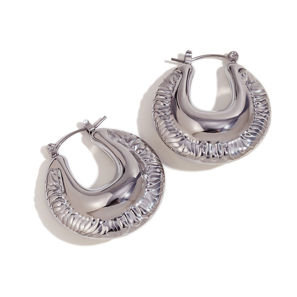Pendientes de acero inoxidable con forma de triángulo geométrico minimalista y chapado en oro de 18 quilates para mujer