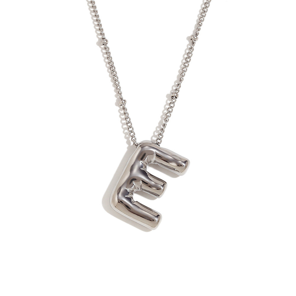 Fashionable Letter-Shaped Stainless Steel Pendant Necklace with 18K Gold Plating for Women
