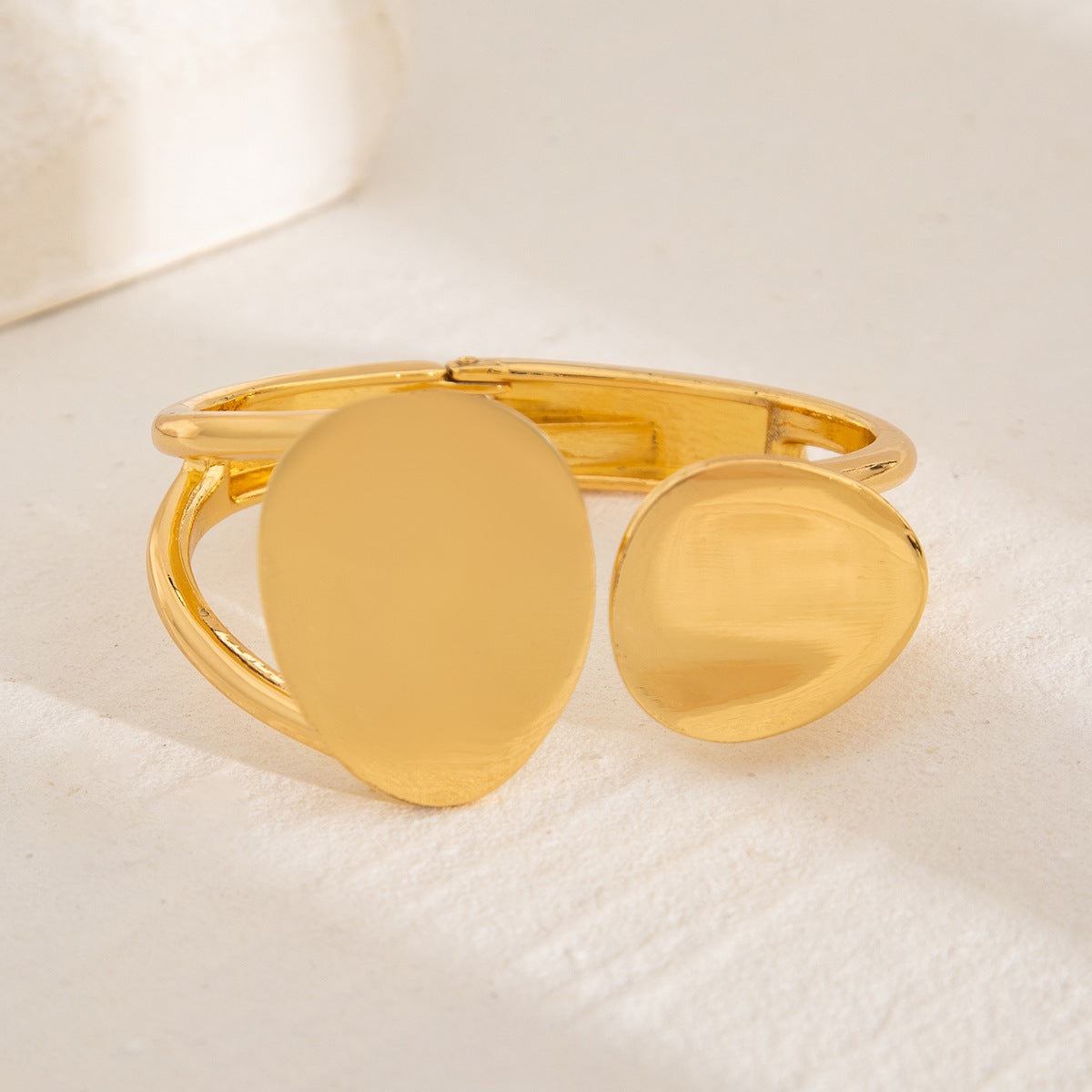 Minimalist Irregular Geometric Zinc Alloy Plated Cuff Bracelet Set