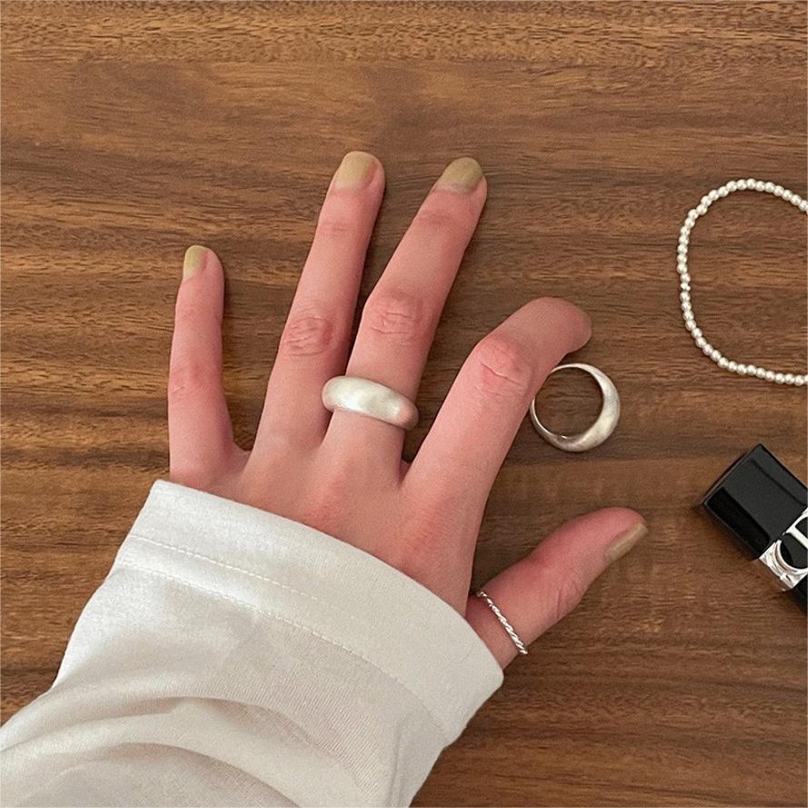 Sweet 925 Sterling Silver Brushed Geometric Floral Ring for Women