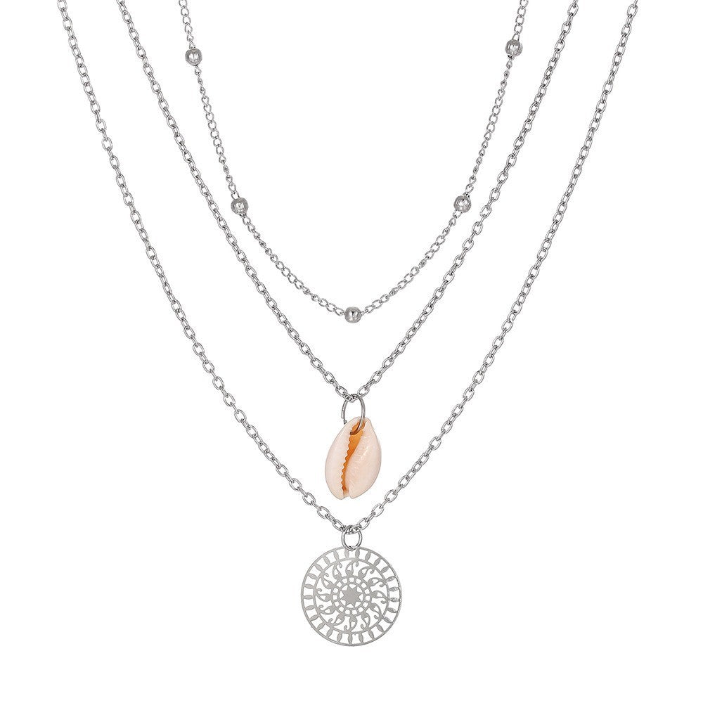 Sweet Rhinestone Inlaid Alloy Butterfly Evil Eye Bow Pendant Necklace with Curb Chain for Women