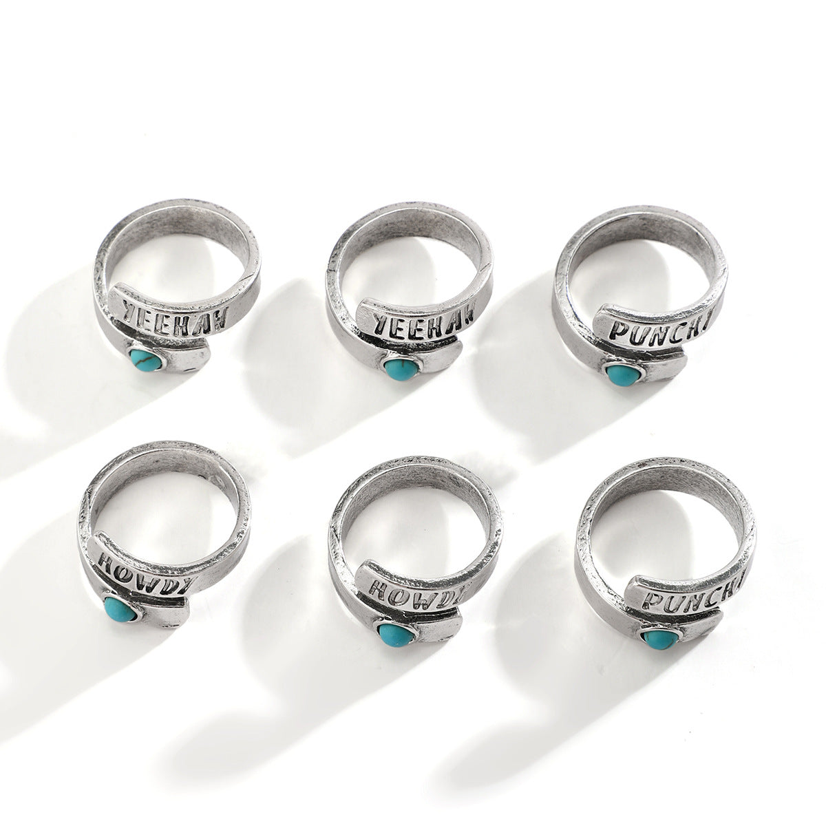 Anello da donna in lega in stile bohémien vintage e minimalista con finitura placcata e design irregolare