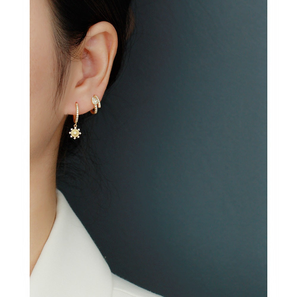 Sweet Streetwear 925 Sterling Silver Animal Cubic Zirconia Hoop Earrings