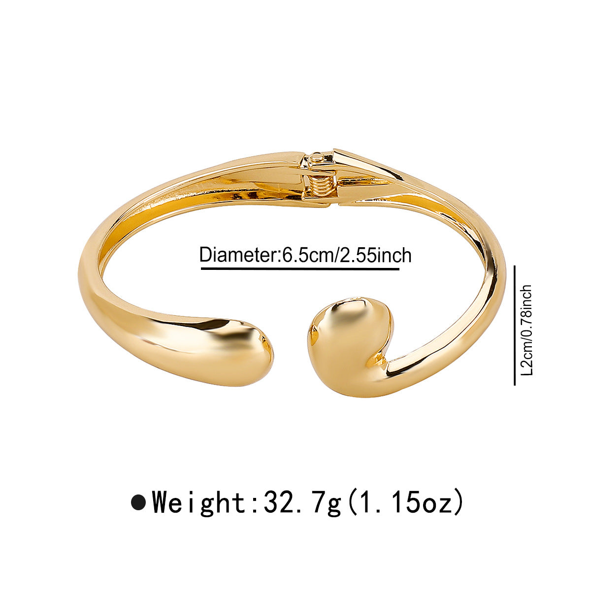 Elegante Pulsera Primaveral Minimalista de Lujo para Mujer, Fabricada en Aleación con Acabado Chapado y Diseño Circular Geométrico