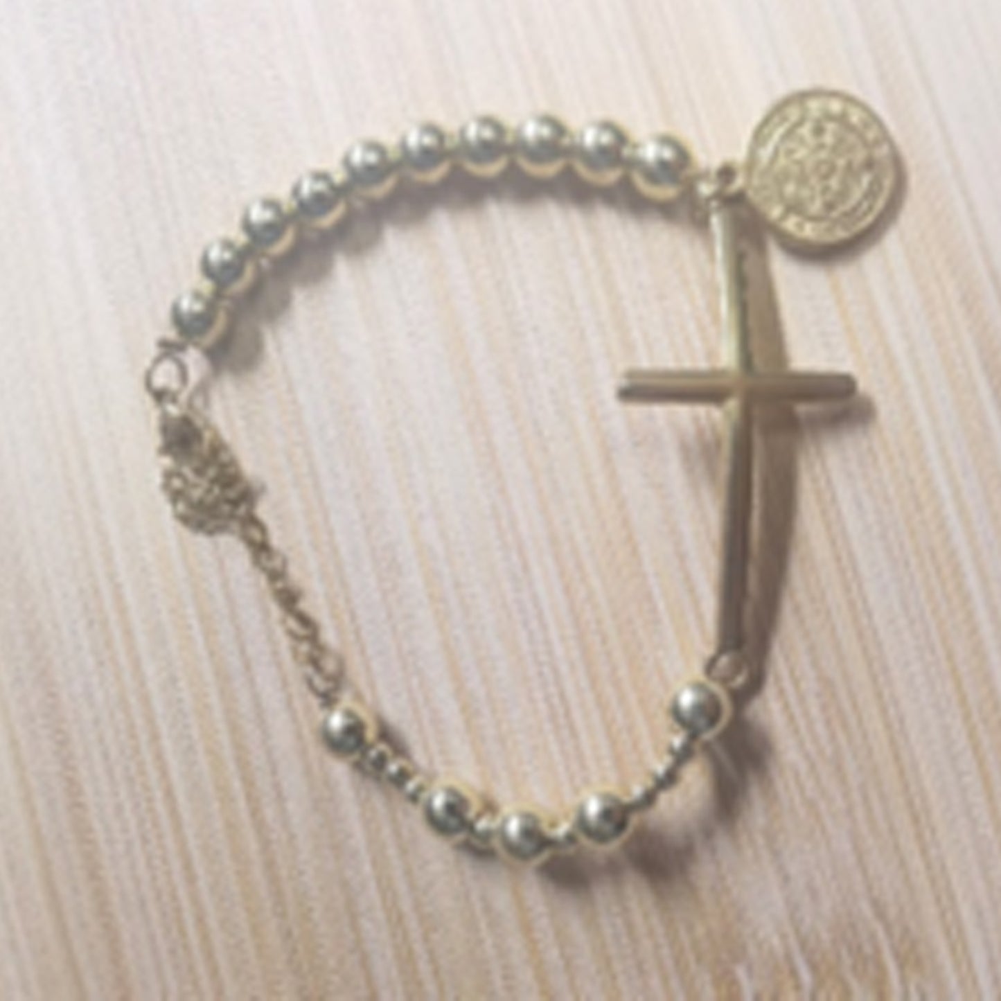 Unisex Geometric Cross Bracelet with Imitation Pearl Inlay Alloy Stainless Steel Accessories