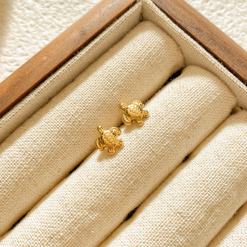 Sweet Star Brass Plated Stud Earrings for Women