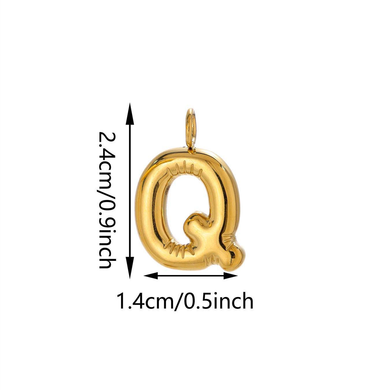 Elegant Plated Stainless Steel Letter Bag Charm