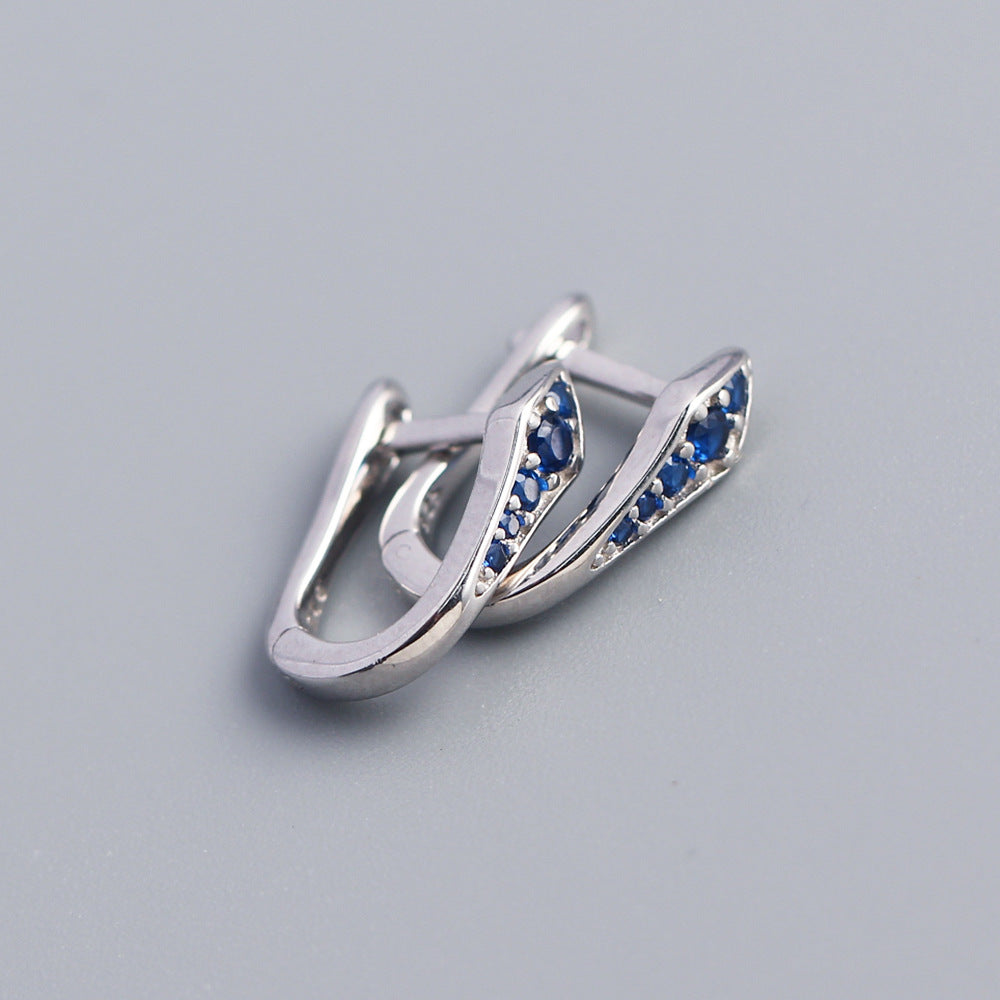 S925 Sterling Silver U-Shape Rhinestone Inlay Ear Cuffs Fashion Casual Minimalist Earrings YHE0293