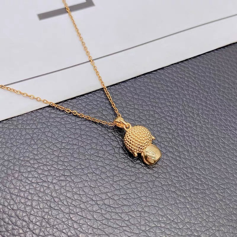 Minimalist Smiley Buddha Pendant Necklace for Women and Men in Titanium Steel with Plated Finish, Lightweight Clavicle Chain