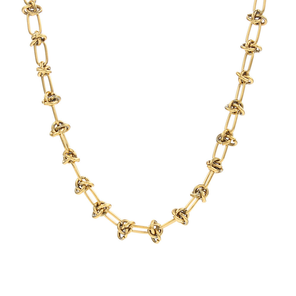 Collar de mujer de acero inoxidable Figaro geométrico de moda con acabado chapado