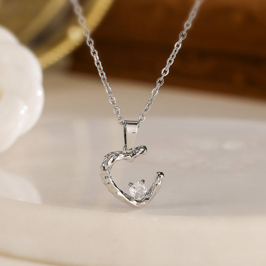 Collar Pendiente Geométrico Minimalista para Mujer con Base de Cobre Bañada en Oro Real e Incrustaciones de Zirconia
