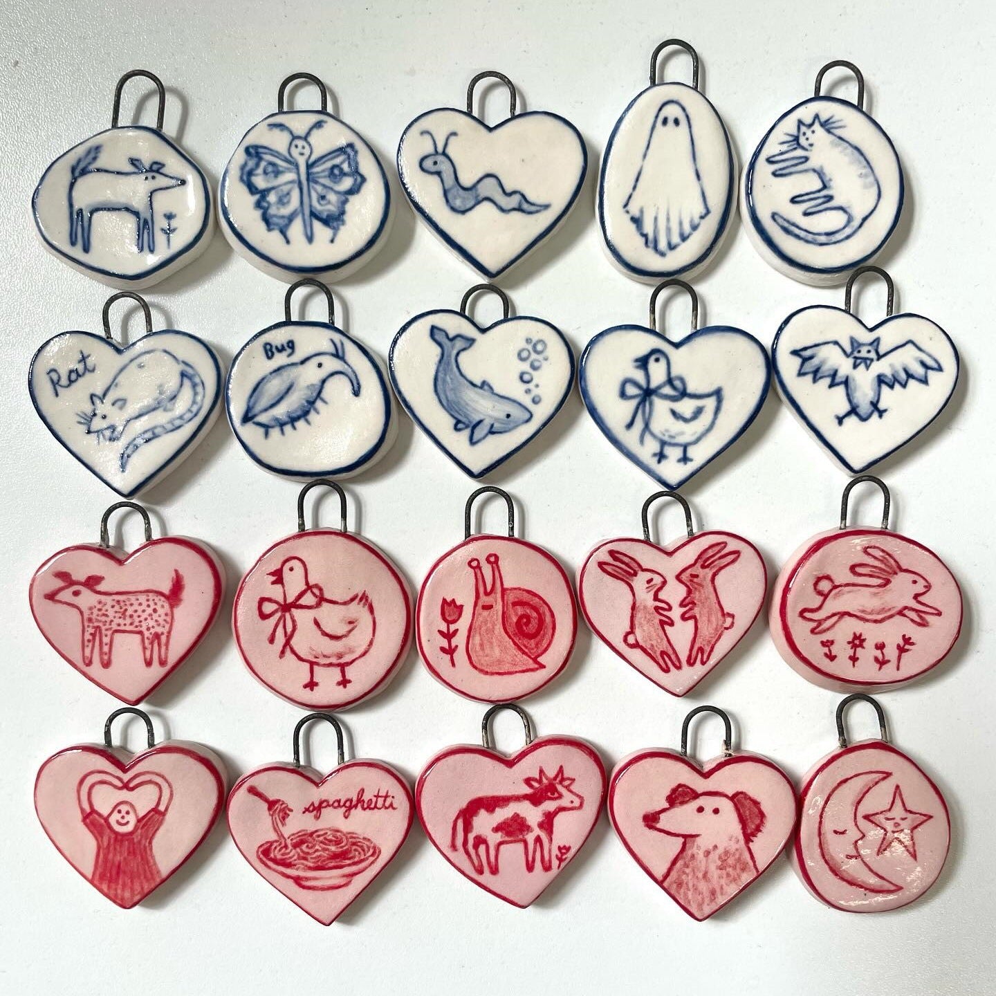 Luxury Business 18K Gold Plated Stainless Steel Ceramic Animal Cartoon Pendant Necklace DIY Charm Bar