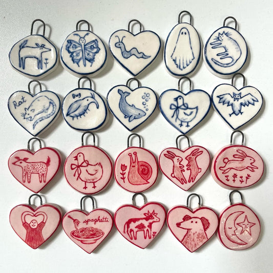 Luxury Business 18K Gold Plated Stainless Steel Ceramic Animal Cartoon Pendant Necklace DIY Charm Bar