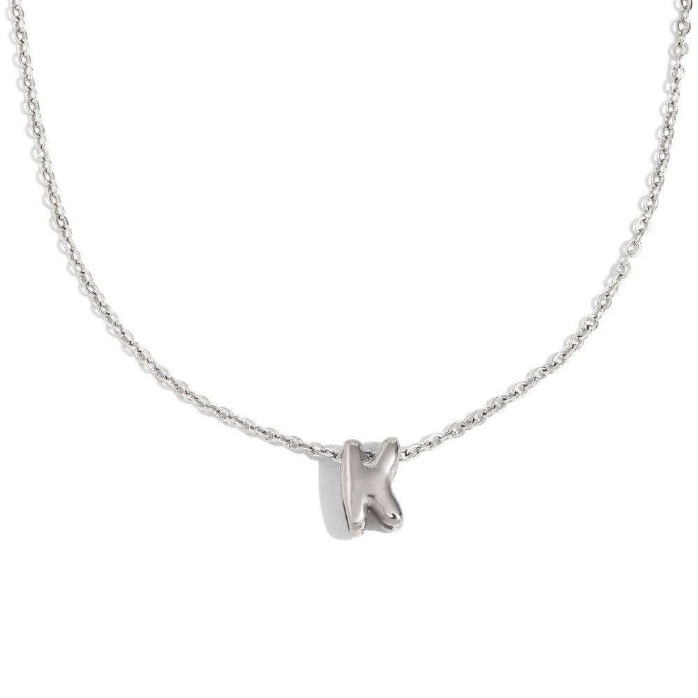 Fashionable Minimalist Letter Pendant Necklace in Stainless Steel with 18K Gold Plating for Women