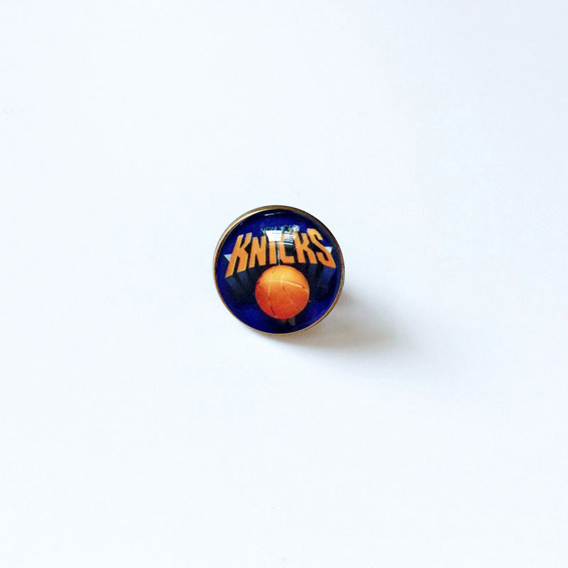 Pin de solapa metálico de equipos de baloncesto retro de la NBA - Insignia con gema vintage - Broche de Kobe Curry - Regalo para fans - Unisex