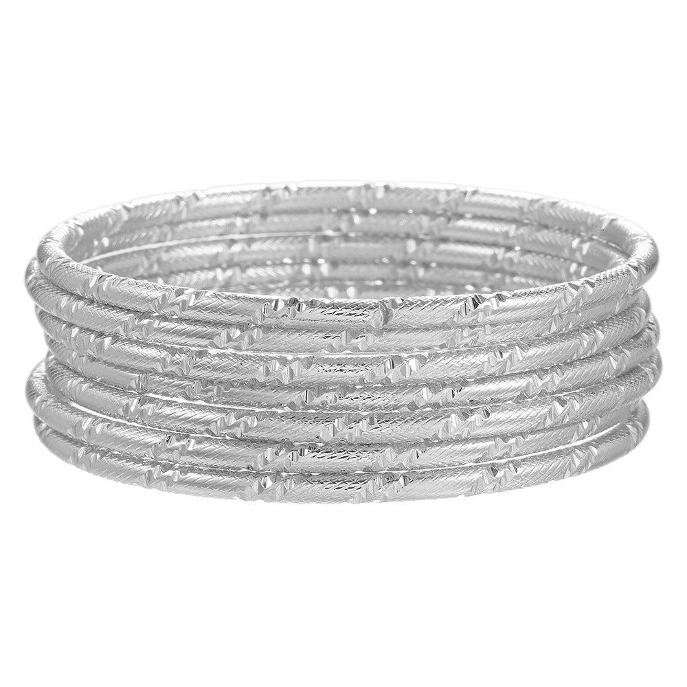 Punk Geometric Round Plated Iron Rope Chain Bracelet Set