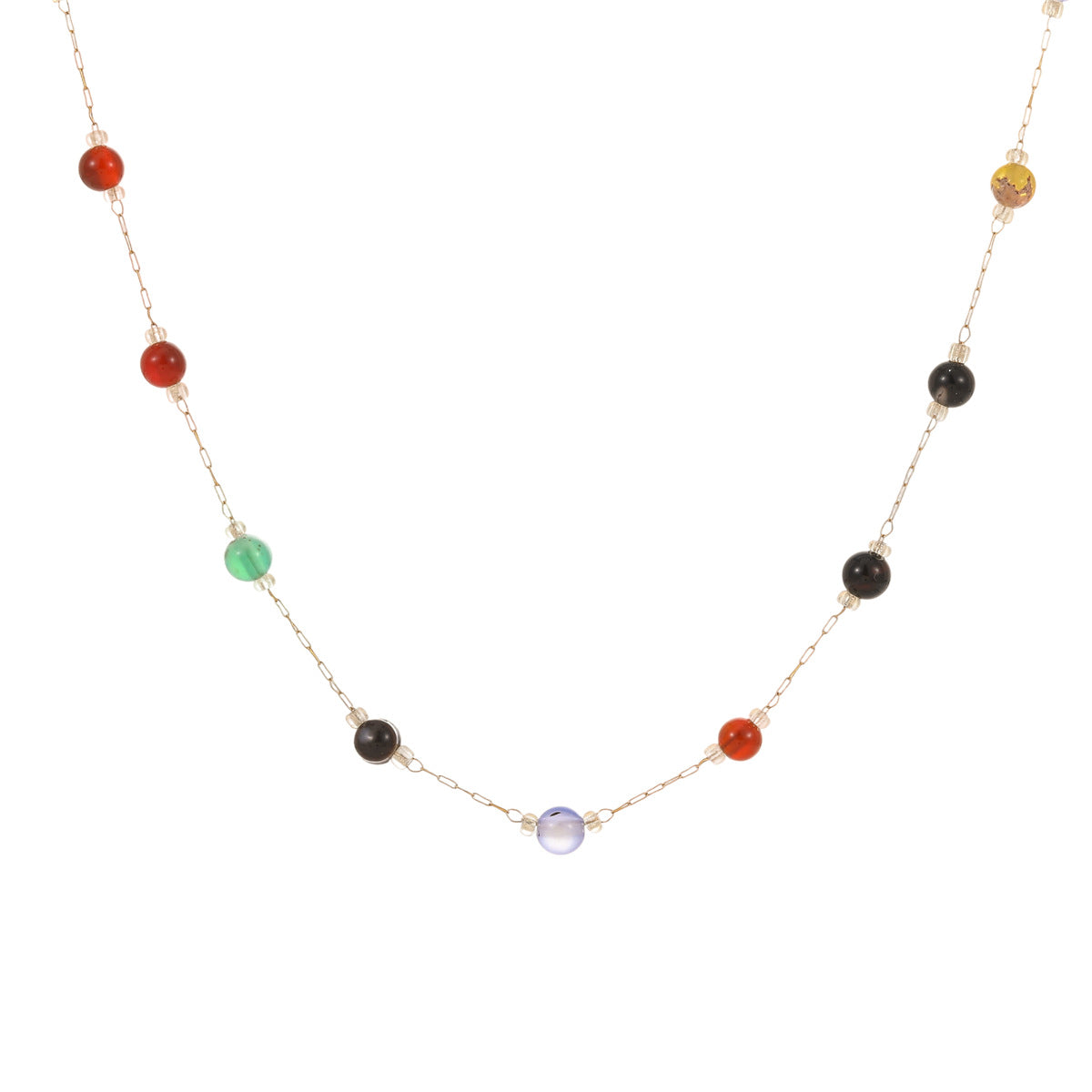 Collana da donna con perle geometriche minimaliste e stellate in acciaio inossidabile con placcatura in oro 18K