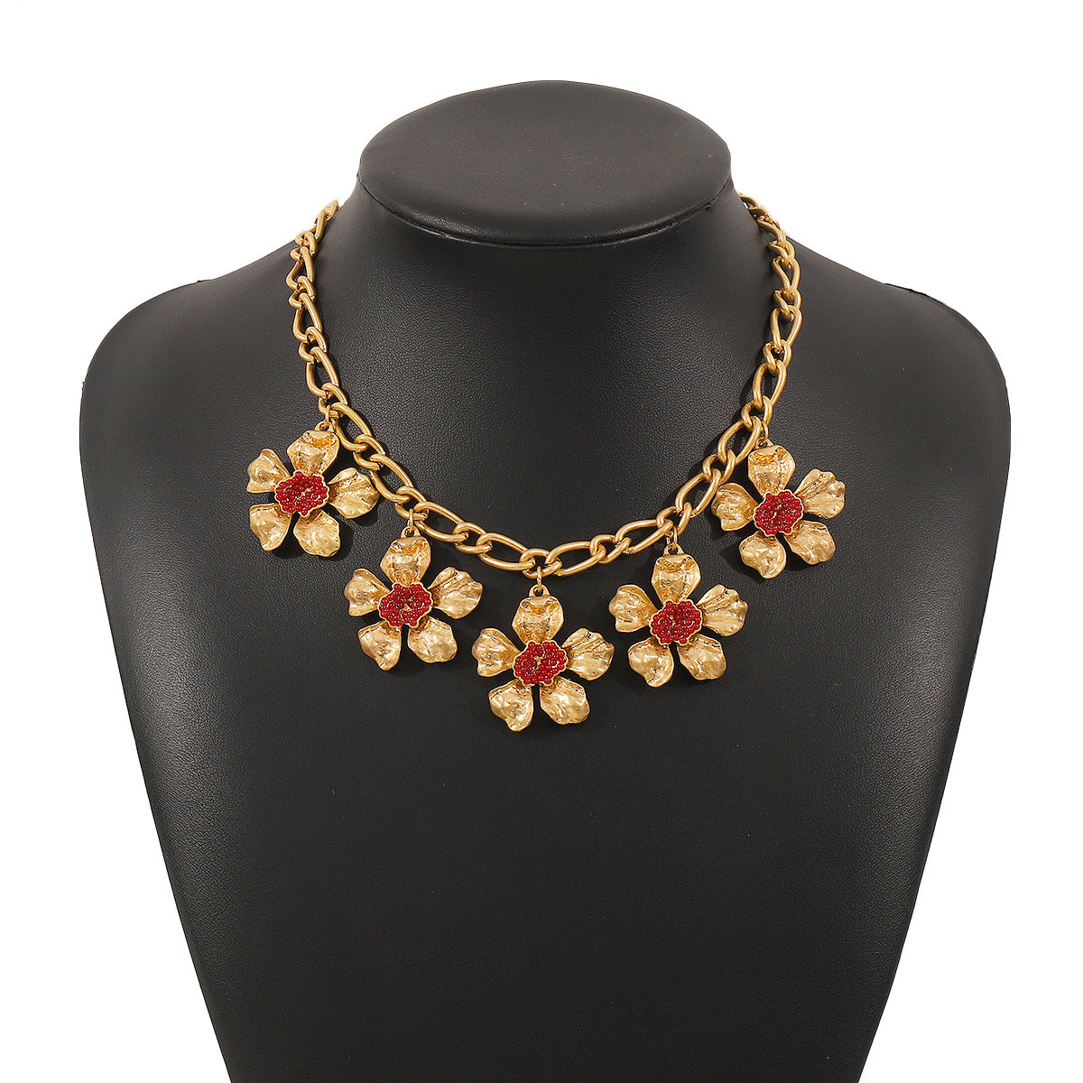 Collana con Pendente Floreale Dolce e Audace da Donna con Struttura in Lega e Finitura Elettroplaccata, Design a Catena Minimalista per Clavicola
