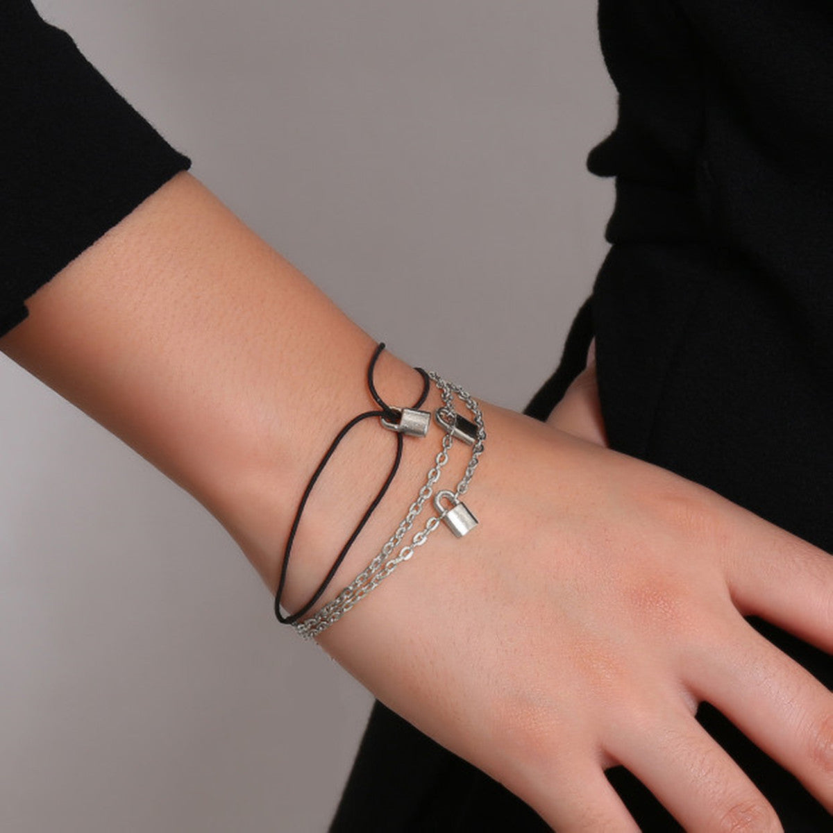 Bracciale pendente geometrico vintage da donna in lega placcata, gioielli fatti a mano