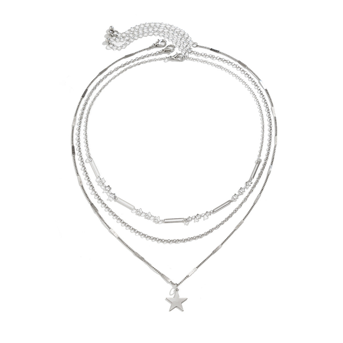 Set collana Stella Dolce e Fredda in lega di zinco con finitura placcata, pendente geometrico su catena delicata per donna