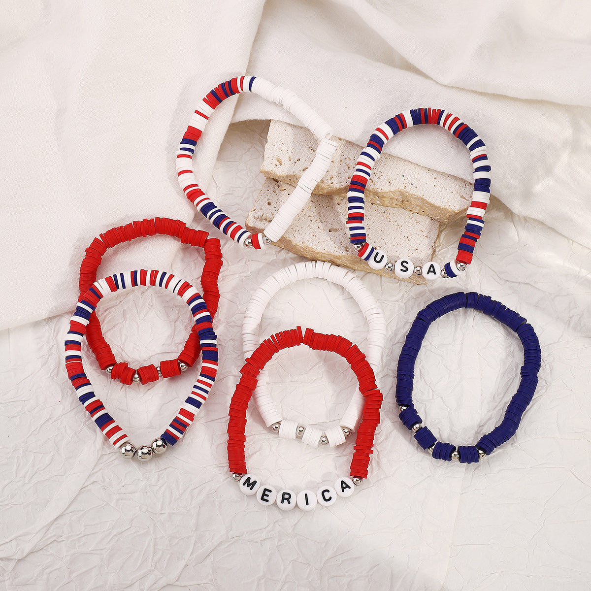 Casual Letter Resin Bracelet Set for Women