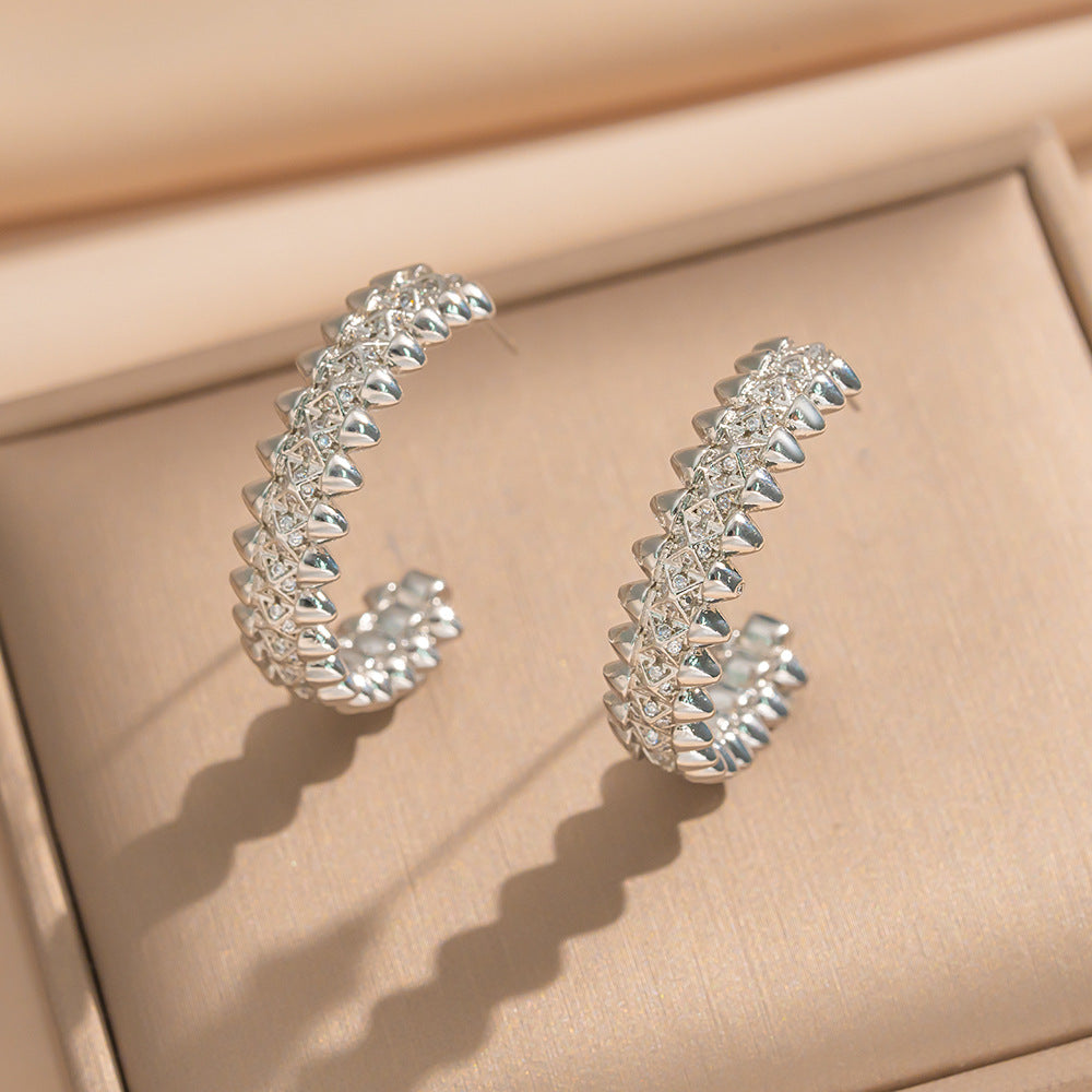 Set di bracciale e anello da donna in acciaio al titanio e rame ecologico con finitura lucida, a forma di rombo geometrico, lussuoso e minimalista