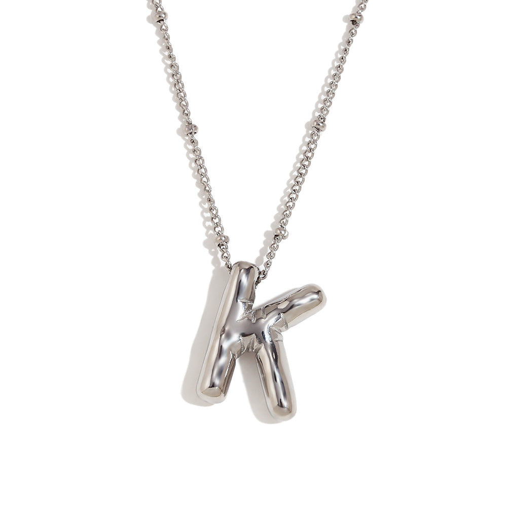 Fashionable Letter-Shaped Stainless Steel Pendant Necklace with 18K Gold Plating for Women