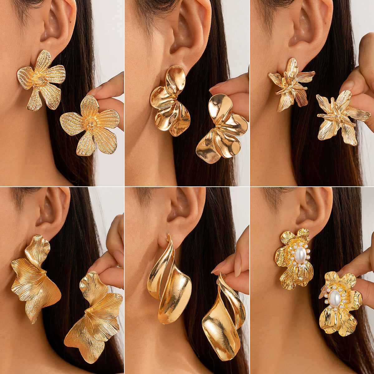 Minimalist Botanical Leaf Earrings for Women in Alloy with Electroplated Finish and Stainless Steel Posts