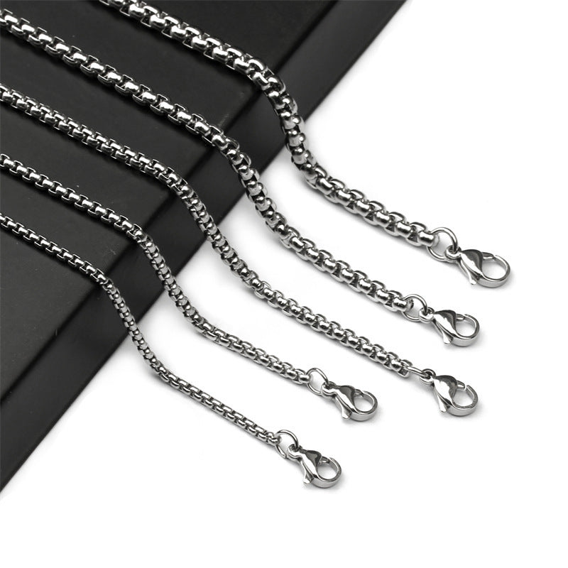 Collana unisex con ciondolo a piastrina per cane rettangolare geometrica personalizzata in acciaio al titanio