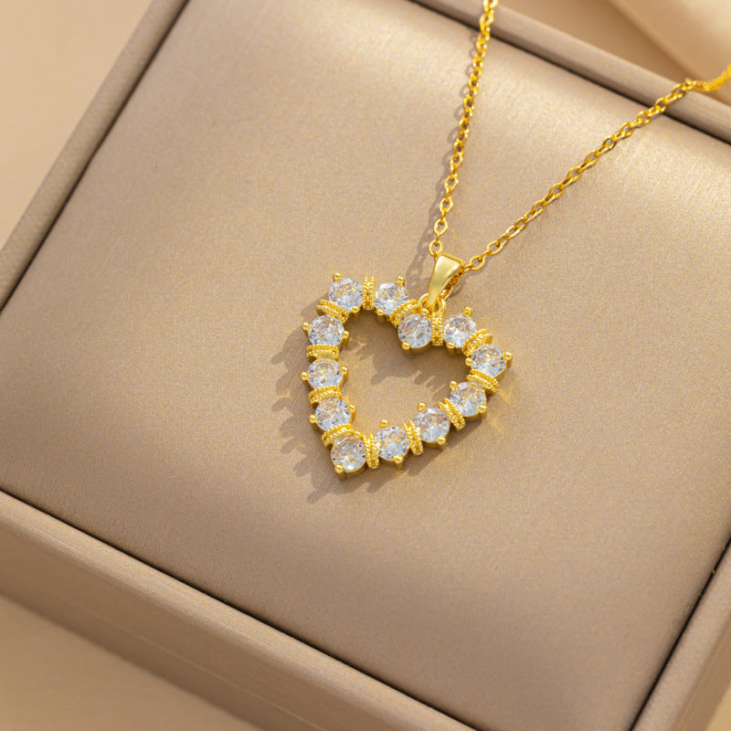 Collar con colgante minimalista de nudo de lazo de acero de titanio para mujer con cadena de serpiente chapada