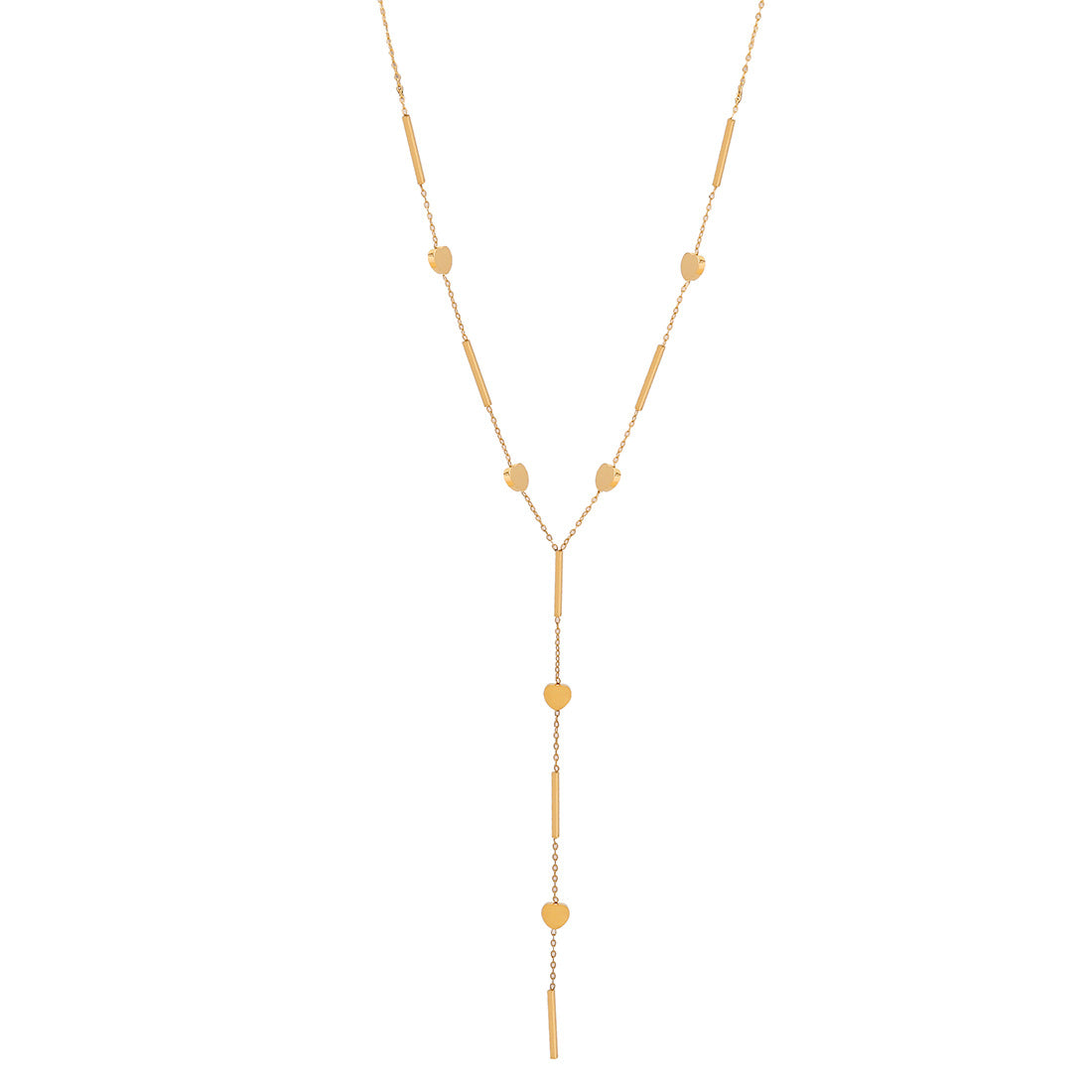 Fashion OL Style Heart-Shaped Stainless Steel Y-Necklace with Plated Finish for Women
