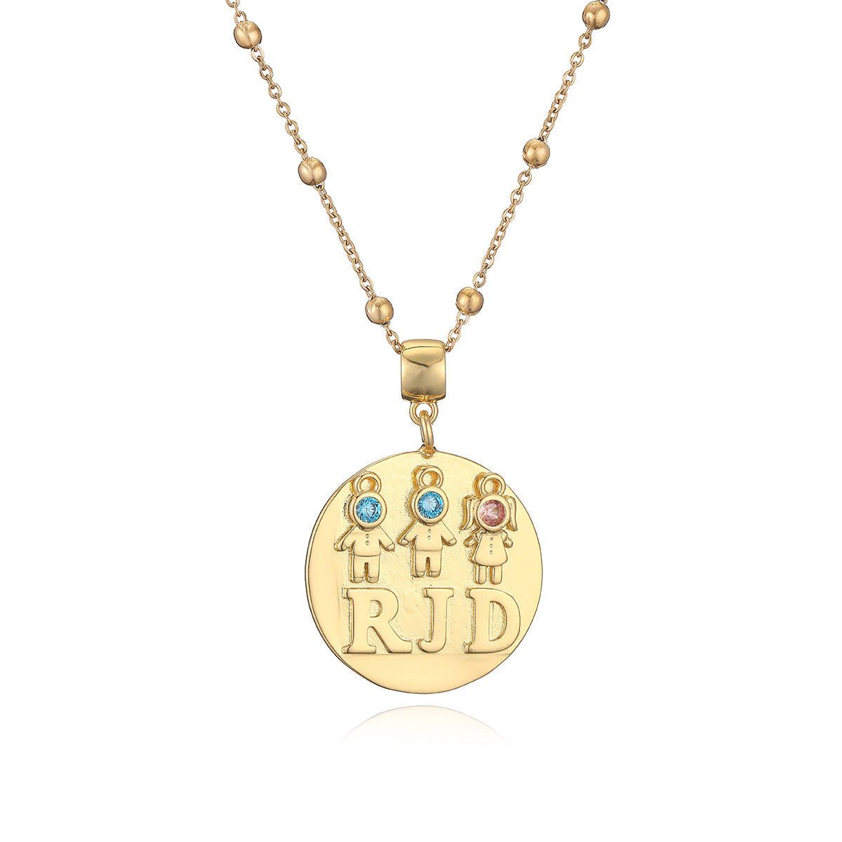 Minimalist Geometric Pendant Necklace for Unisex, Copper Base with 18K Gold Plating and Zircon Inlay