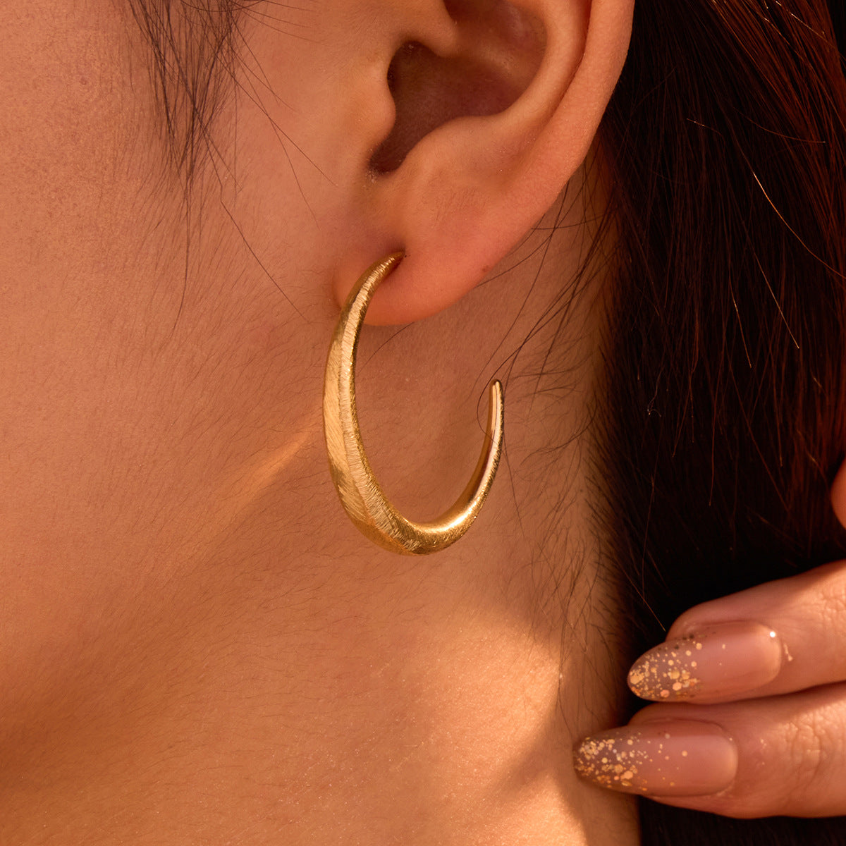 Aretes de acero inoxidable geométricos con acabado de baño para mujer, estilo vintage, para la oficina
