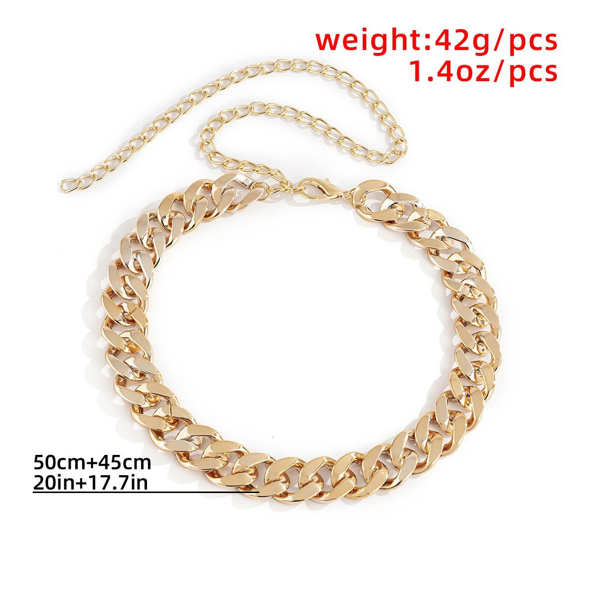 Hip Hop Style Geometric Hollow Waist Chain for Women with Lobster Clasp in Metal