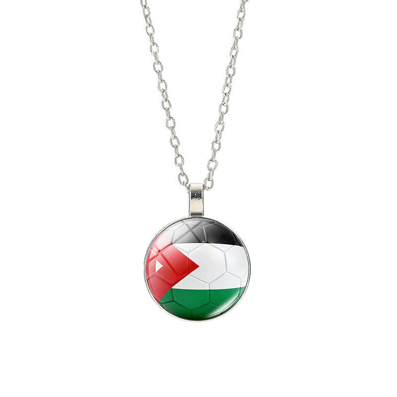 Collana Unisex Casual con Pendente Rotondo Geometrico in Cristallo, Placcato in Lega, con Catena a Cavo