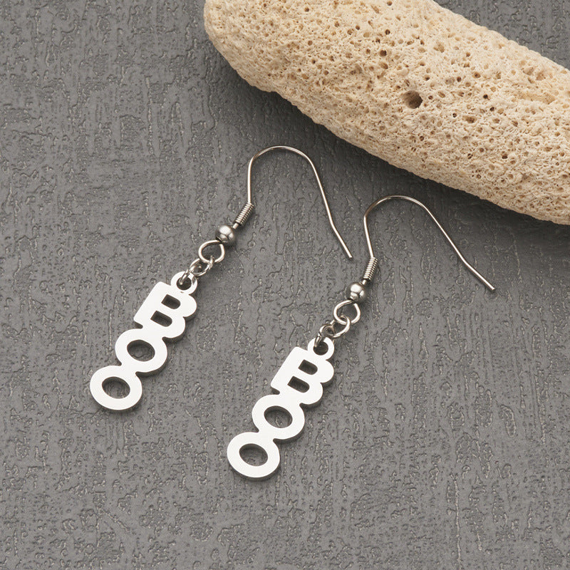 Orecchini in acciaio inossidabile geometrici stile naturale con finitura galvanizzata per donna, accessori per costume di Halloween