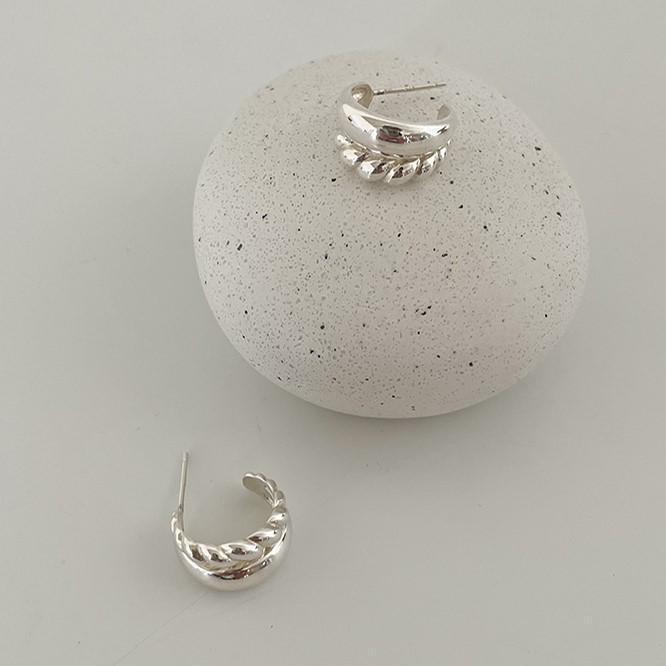 Minimalist Geometric Letter 925 Sterling Silver Plated Earrings