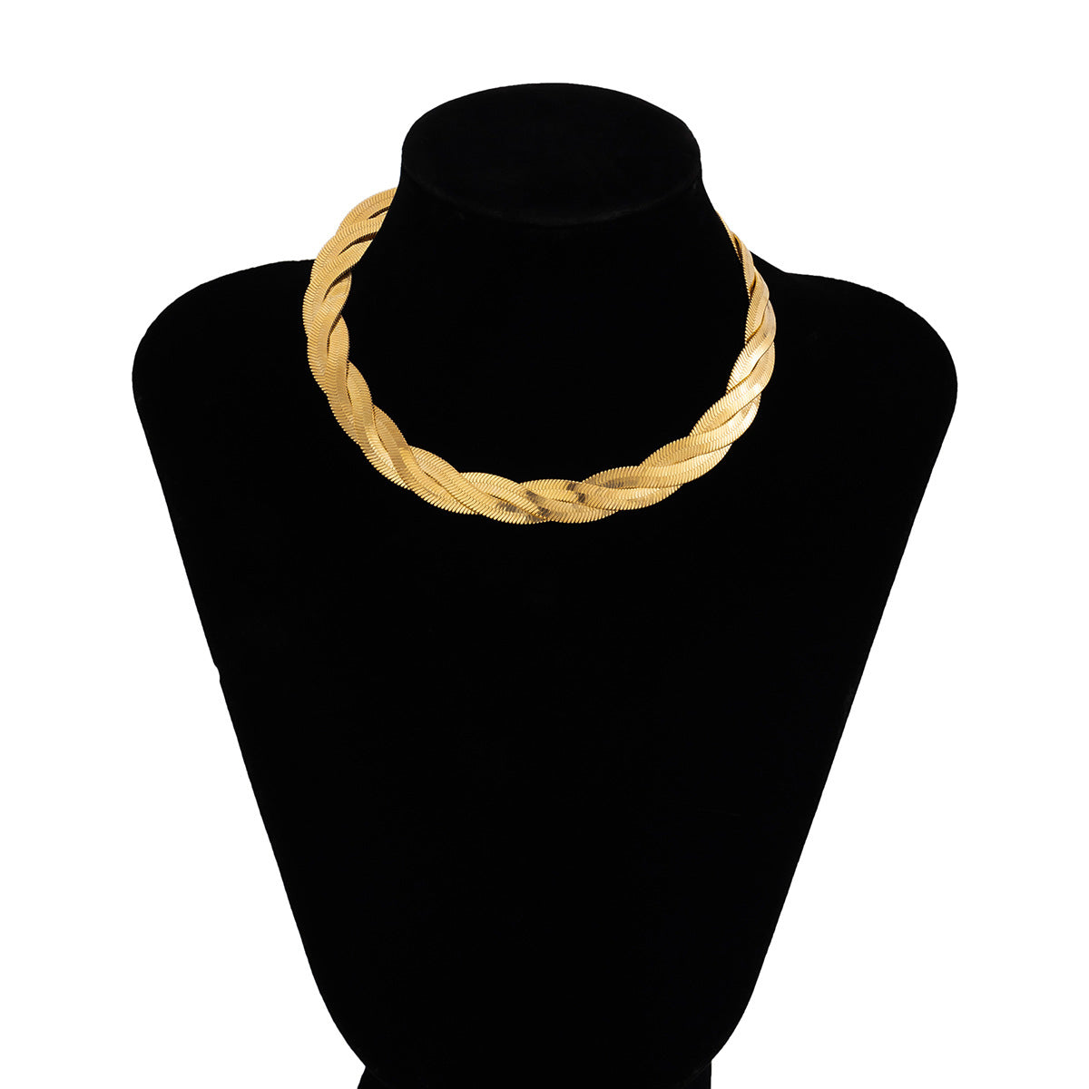 Collana girocollo da donna a catena serpente in rame, design geometrico minimalista e dall'estetica accattivante