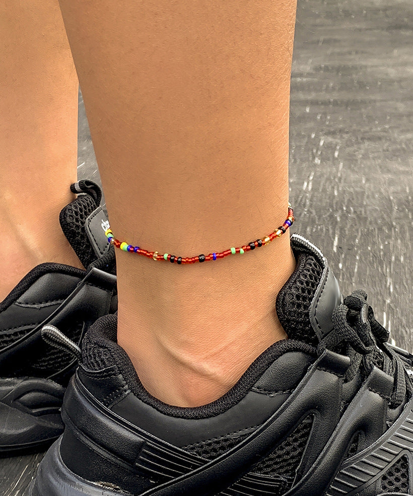 Minimalist Bohemian Ethnic Geometric Resin Anklet for Women