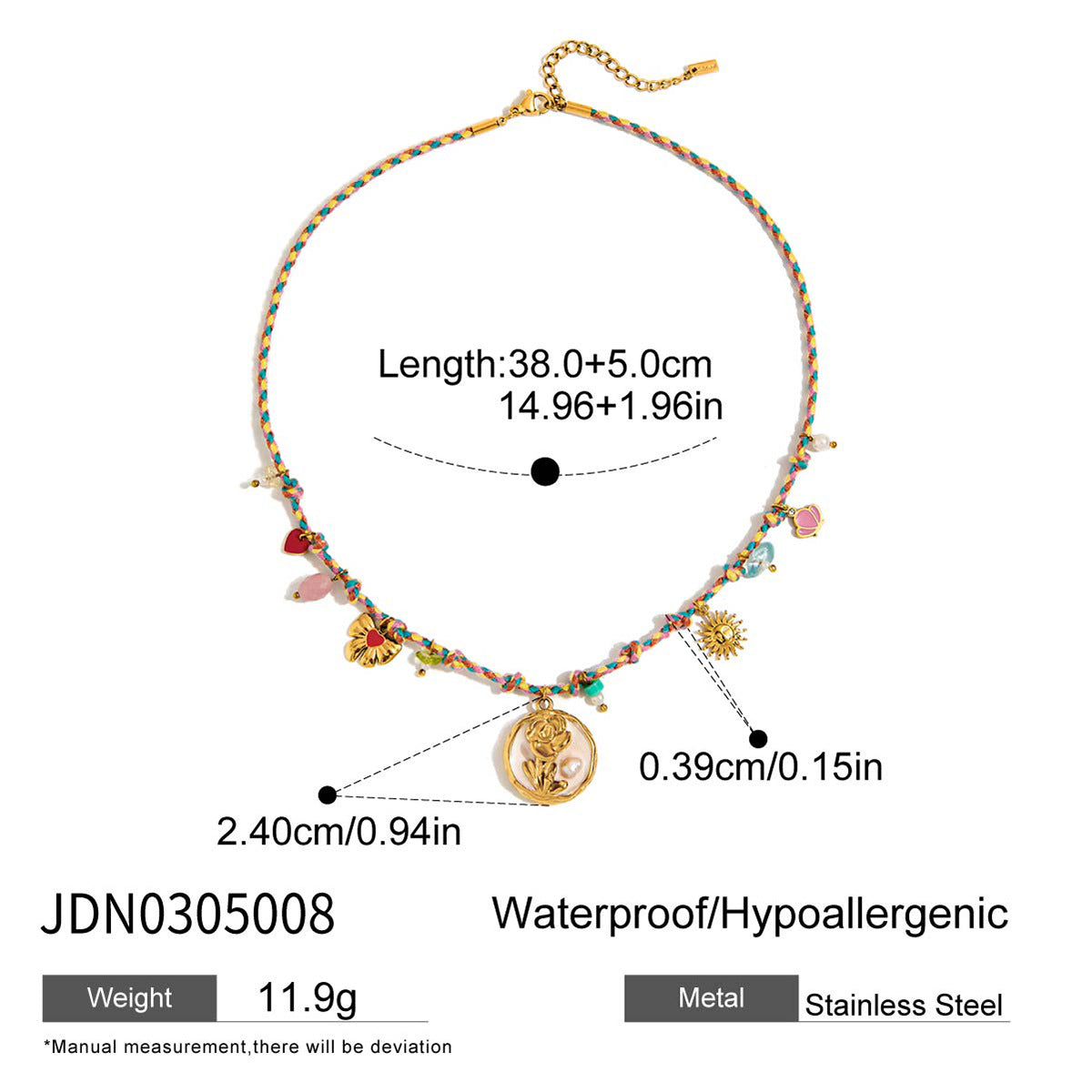 Collana pendente a forma di cuore minimalista in acciaio inossidabile con finitura placcata per donna, catena clavicola leggera
