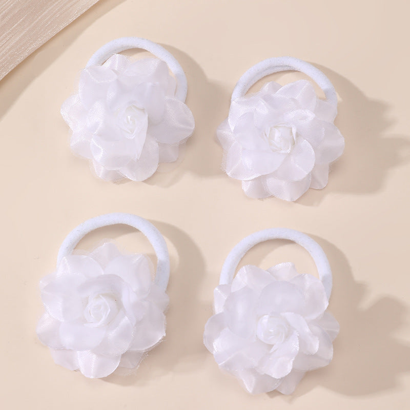 Pinza de pelo de mariposa de dibujos animados para niños hecha de tela de red con textura de punto estilo macaron pastel