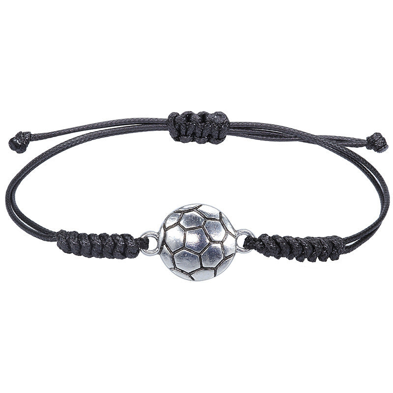 Unisex Geometric Alloy Sports Ball Woven Bracelet