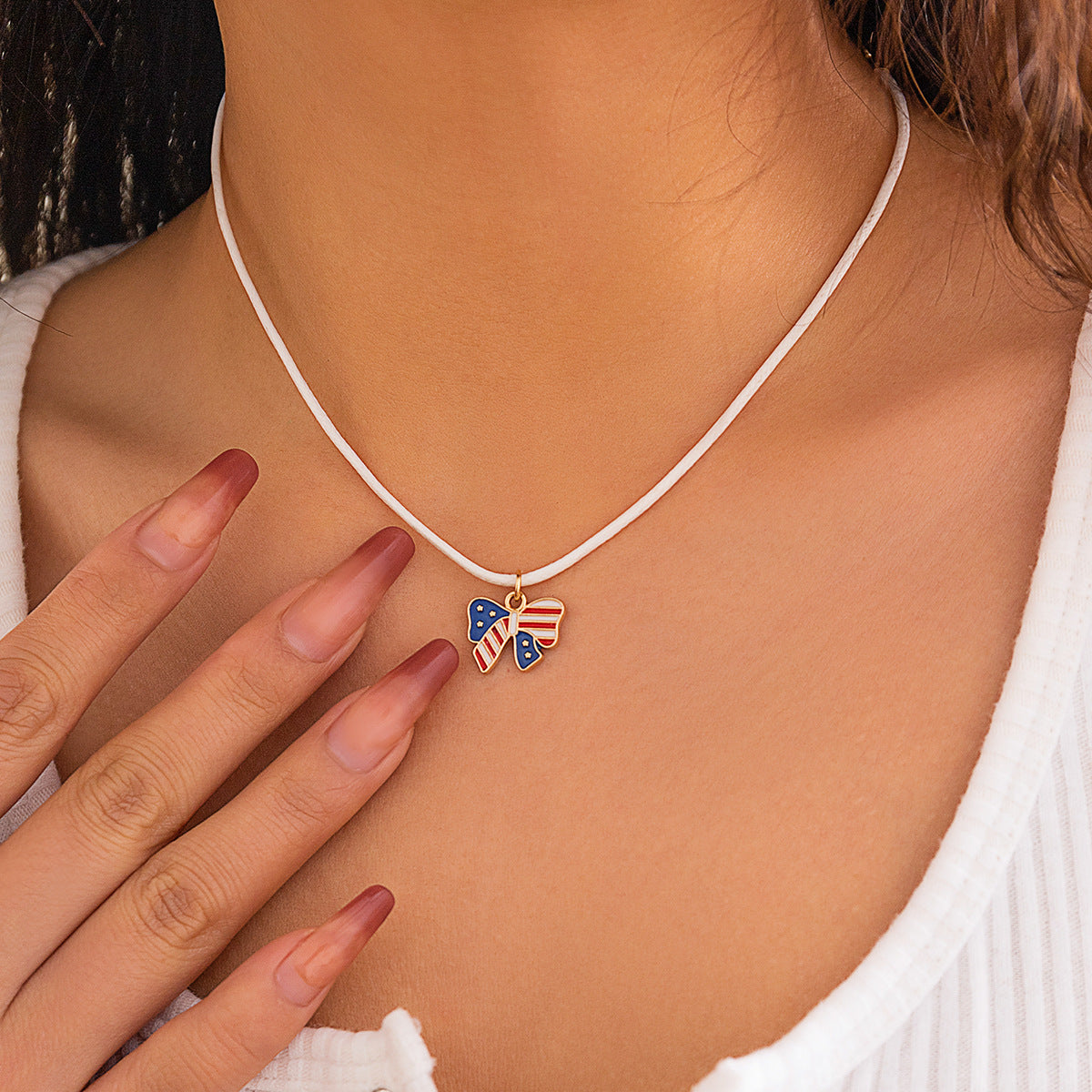 Plated Alloy Star Heart Butterfly Letter Pendant Necklace Set for Women