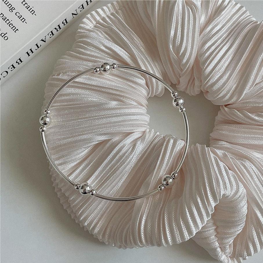 Bracciale Minimalista Geometrico Rotondo Fatto a Mano in Argento Sterling 925