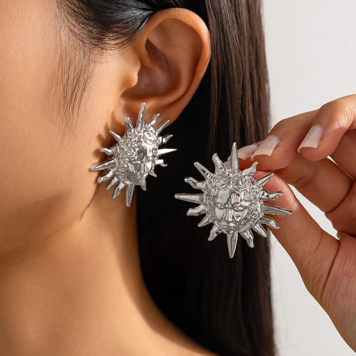 Exaggerated Geometric Zinc Alloy Plated Earrings Set for Women