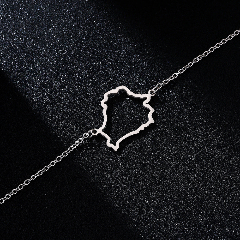 Pulsera geométrica minimalista hueca de acero de titanio para hombres y mujeres con acabado pulido