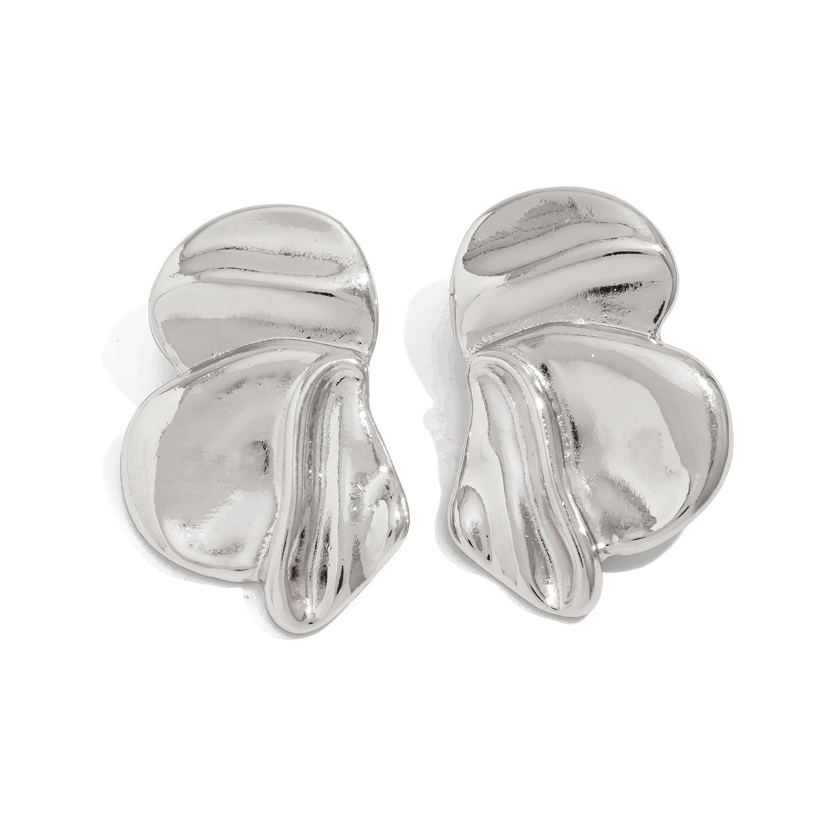 Elegant Plated Alloy Floral Stud Earrings for Women