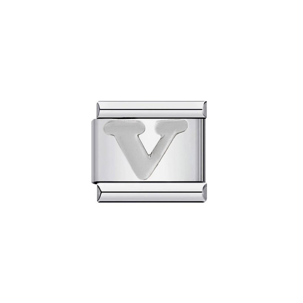 Personalized Stainless Steel Plated Letter Charm Bar Bracelet Unisex DIY Elastic Link Band