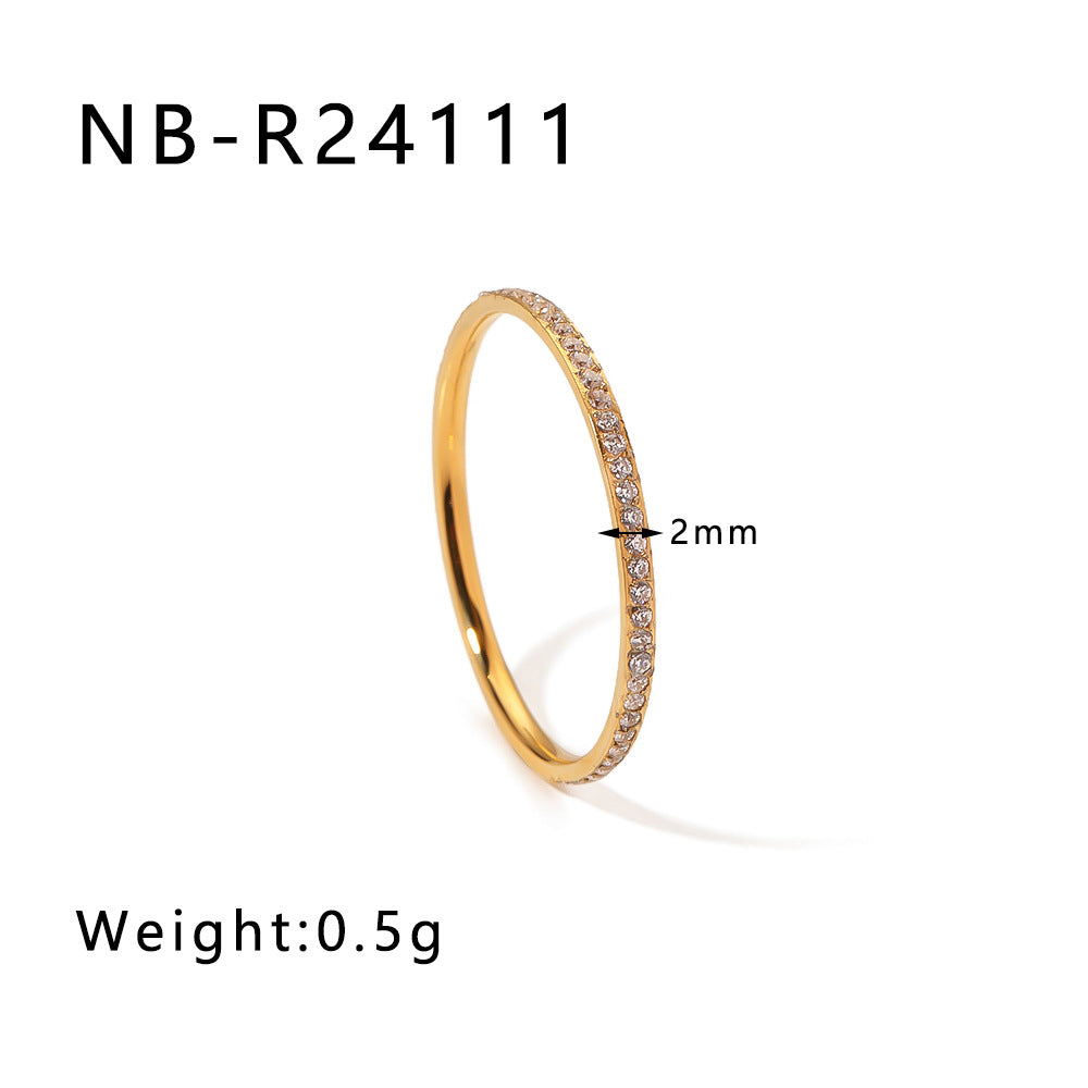 Elegante Anello in Acciaio Inossidabile con Trama Intrecciata e Intarsio di Strass con Motivi a Foglia, Onde e Forme Geometriche per Uomo e Donna