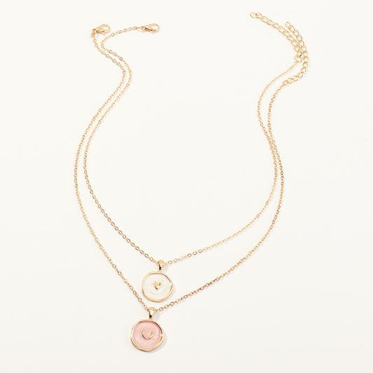 Minimalist Round Lightning Heart Star Moon Pendant Necklace for Girls Alloy Box Chain Princess Style Locket Necklace